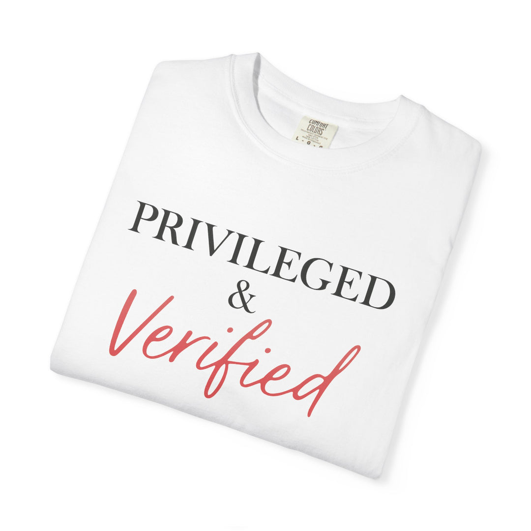 Privileged & Verified Script Tee (White) | Verified Society.Co