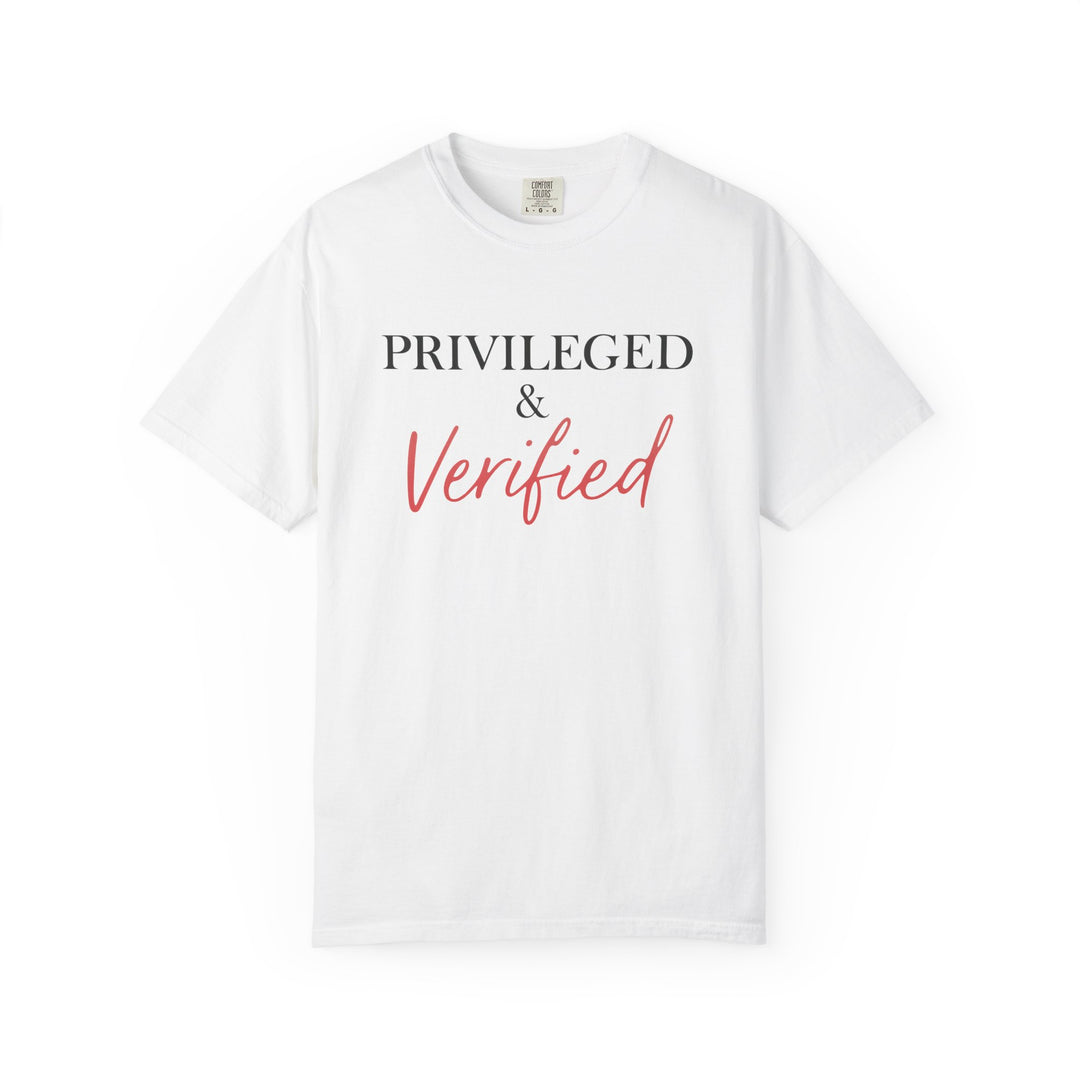 Privileged & Verified Script Tee (White) | Verified Society.Co