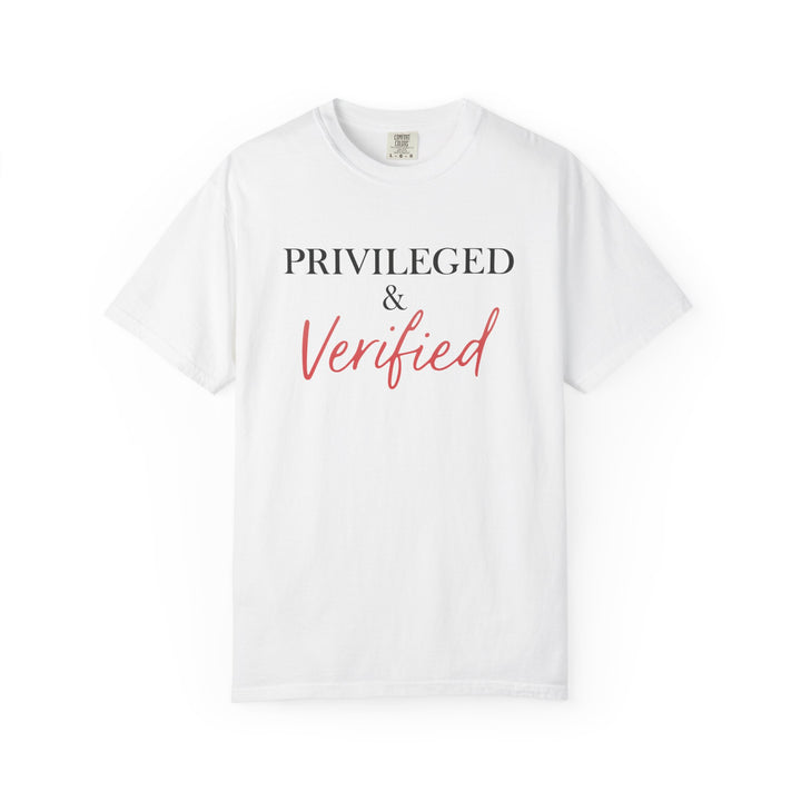 Privileged & Verified Script Tee (White) | Verified Society.Co