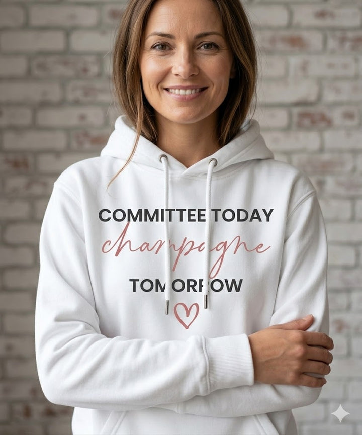 Commit to Today, Champagne Tomorrow Hoodie (White) | Verified Society.Co