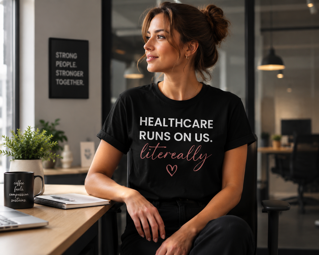 Healthcare Runs On Us Tee (Black) | Verified Society.Co