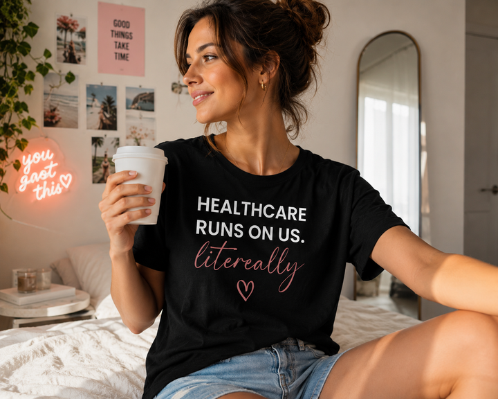 Healthcare Runs On Us Tee (Black) | Verified Society.Co