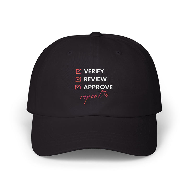 Verify. Review. Approve. Repeat. Cap (Black) | Verified Society.Co