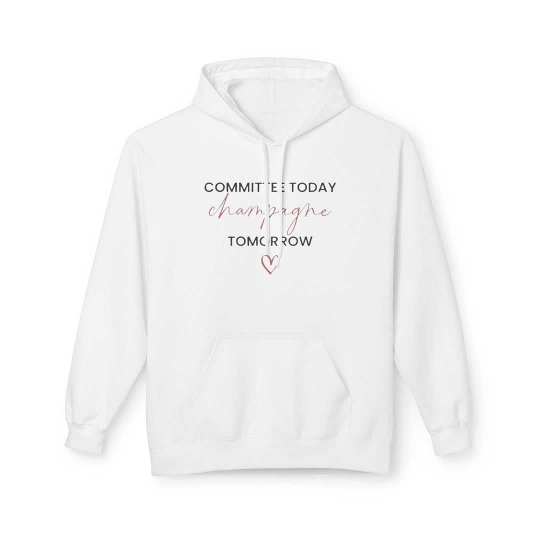 Commit to Today, Champagne Tomorrow Hoodie (White) | Verified Society.Co