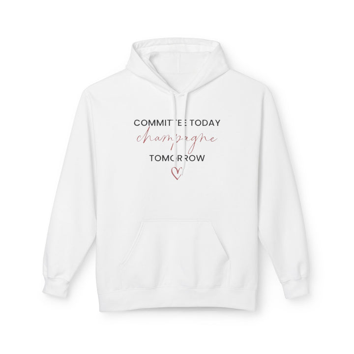Commit to Today, Champagne Tomorrow Hoodie (White) | Verified Society.Co