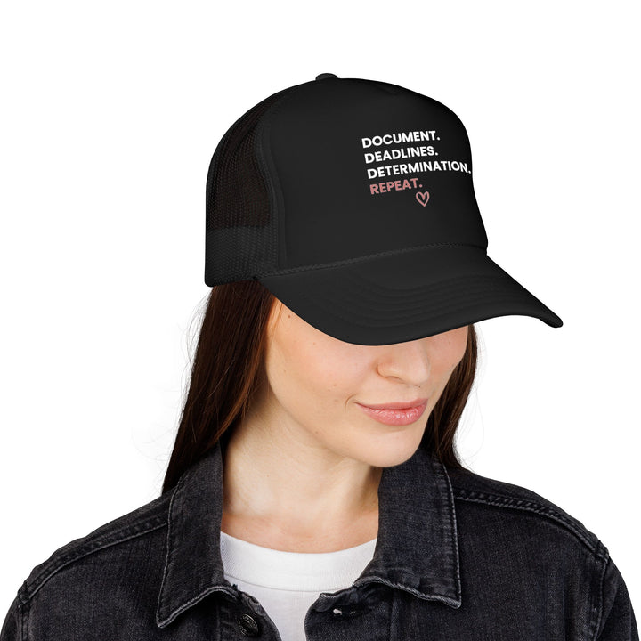 Document. Deadlines. Determination. Repeat. Mesh Cap | Verified Society.Co